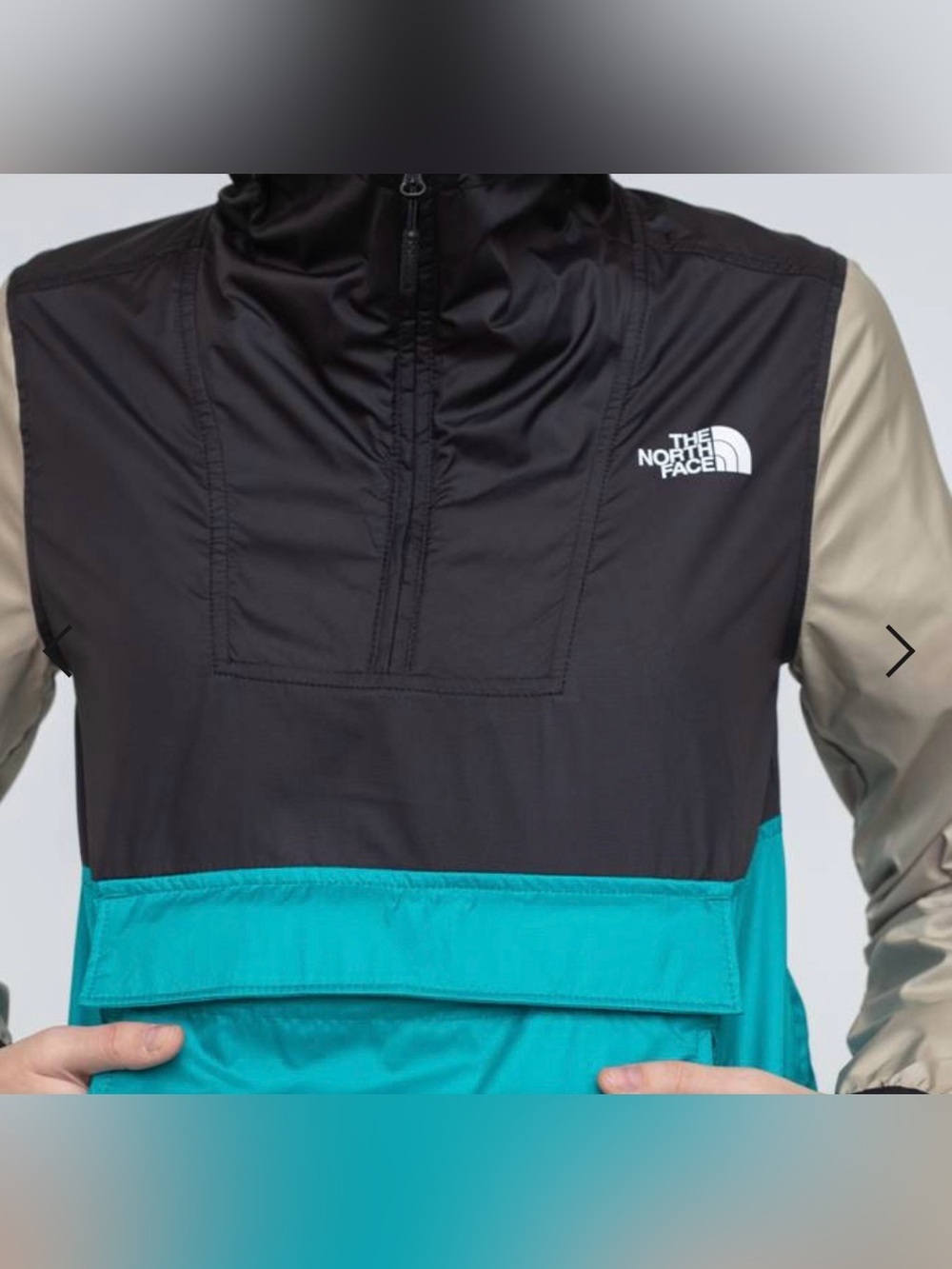 The North Face Women's Black/Teal/Beige Colorblock Anorak - Picture 6 of 14